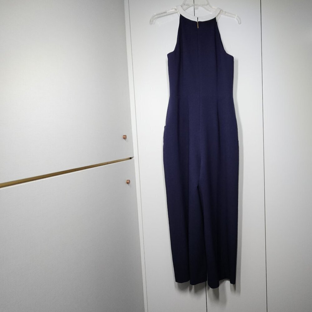 Karl Lagerfeld Paris Navy Blue Sleeveless Jumpsuit Women's Size 6 - Picture 8 of 12